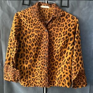 Vintage Van Heusen Made in England Leopard Button Down Shirt